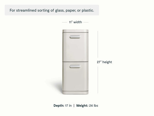 45L 2-Drawer Recycling Bin - Dual-Drawer Recycling Bin for Effortless Sorting - US 1598