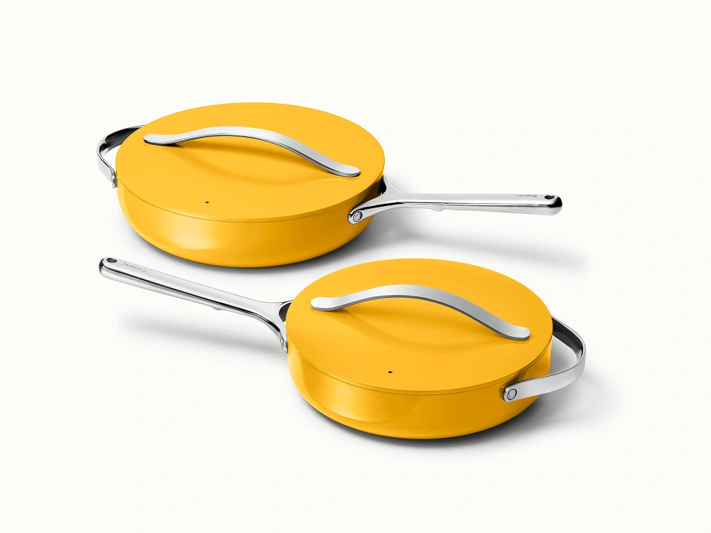Sauté Pan Duo - 4-Piece Set of Non-Stick Ceramic Pans With Lids - US 3888