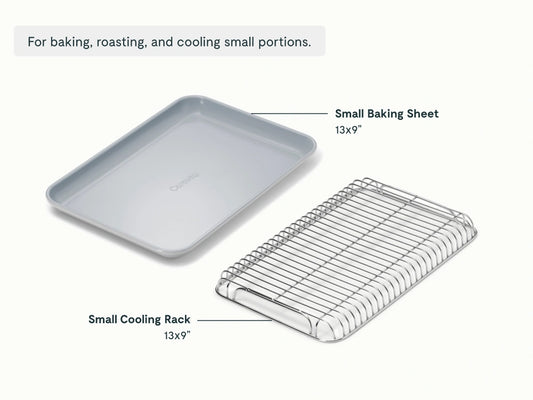 Small Baking &amp; Cooling Duo - 13x9” Non-Stick Ceramic Sheet With Steel Rack - US 2863