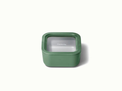 Small Storage Container - Ceramic-coated 4.4 cup glass Container built for clean storing. - US 7145