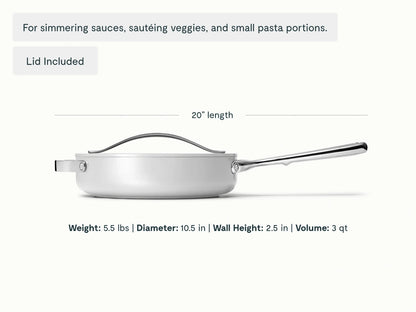 Sauté Pan Duo - 4-Piece Set of Non-Stick Ceramic Pans With Lids - US 4426