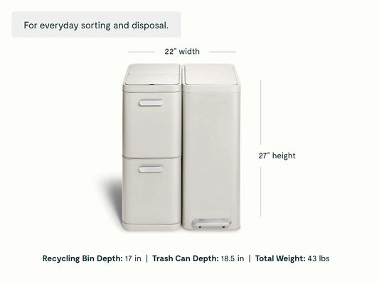Trash & Recycling Duo (Slim) - A Cohesive System for Clean Sorting & Disposal - US 8144